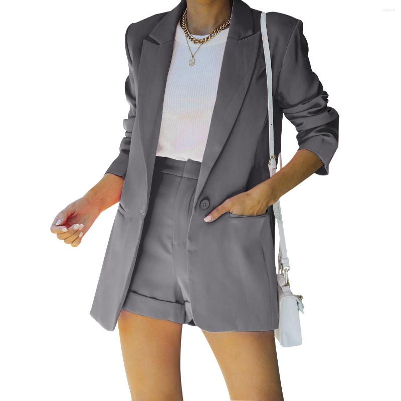 

Women's Suits 2023 European And American Top Shorts Suit Sexy Temperament Women's Fashion Casual Lapel Cardigan