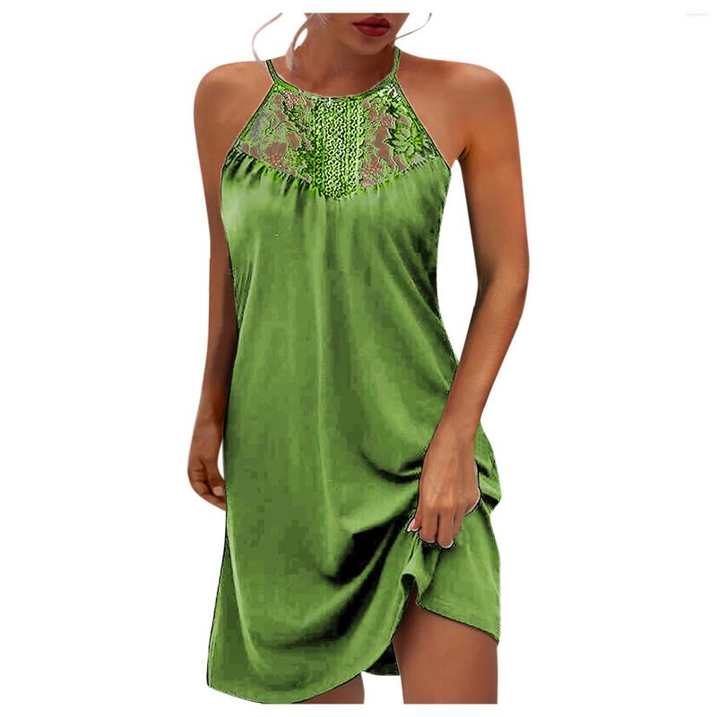 

Casual Dresses Neck Women' Solid Sexy Strapless Sleeve Halter Dress Lace Color, Blue