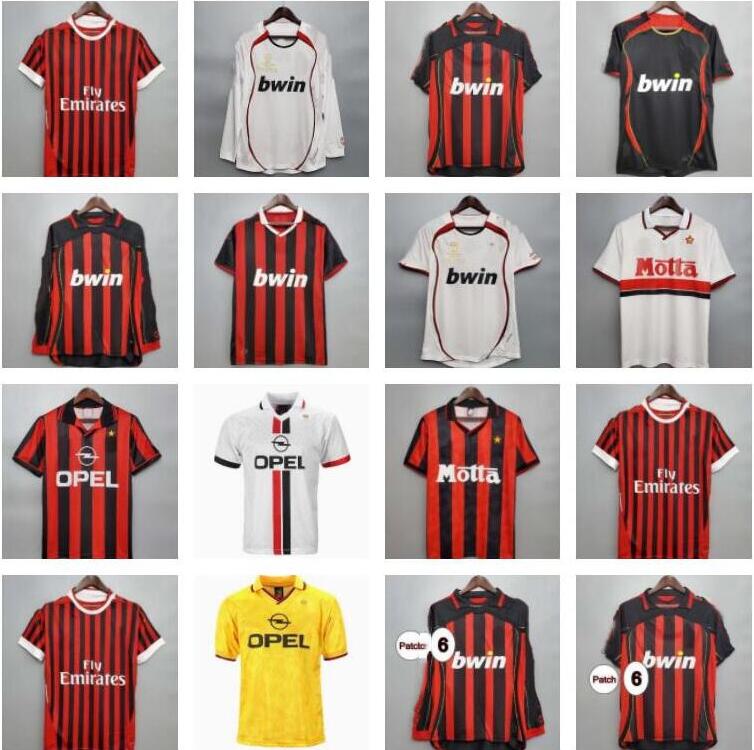 

Retro Soccer Jerseys long sleeve Kaka Baggio Maldini VAN BASTEN Pirlo Inzaghi Beckham Gullit Shevchenko Vintage Shirt Classic Kit 93 94 95 96 97 06 07 09 10 Ac MiLaNS, 06 07 away