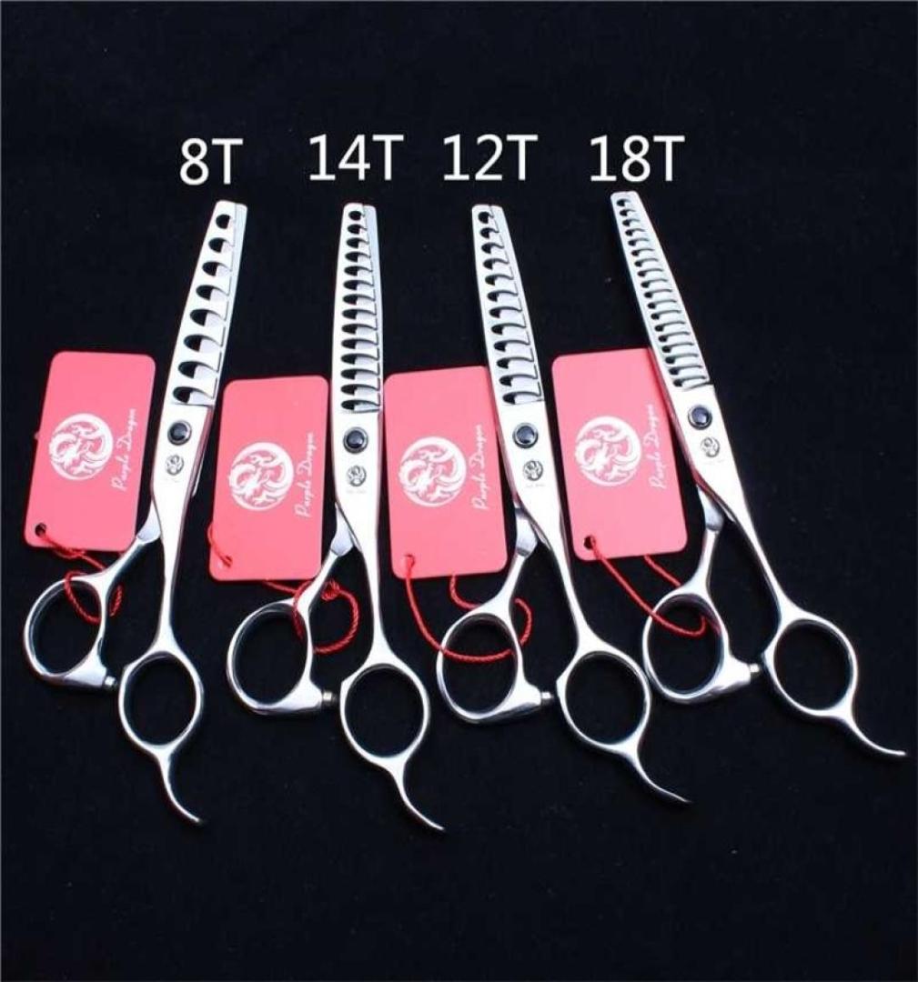 

6039039 440C Purple Dragon Professional Human Hair Scissor Hairdressing Thinning Shears 8121418 Teeth Rate 3550 Z2004 6183766