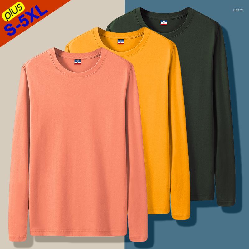 

Men's T Shirts 2023 T-Shirts Men Long Sleeve Tops Male Tshirts Female Pure Cotton Underwears Basic Tee Children Plus Size 4XL 5XL, White