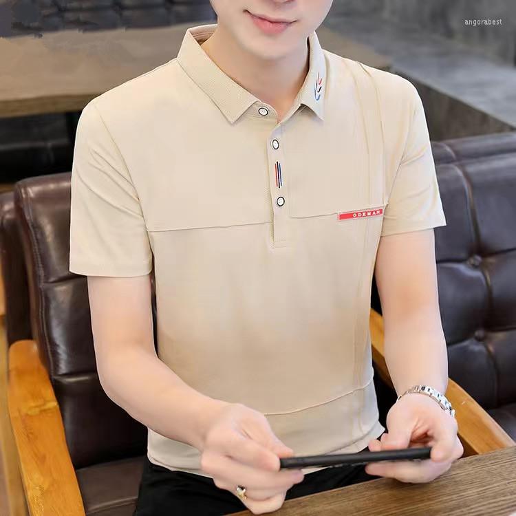 

Men's Polos 2023 Embroidered Polo Shirt Men's High-end Luxury Top Summer Casual Lapel Short Sleeve T-shirt Korean Fashion, 30