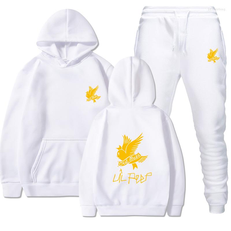 

Men's Tracksuits Brand Hoodie Set Fashion Autumn Winter Jacket Sporting Suit Hoodies Sweatpants 2 Pieces Sets Slim Tracksuit Clothing, White