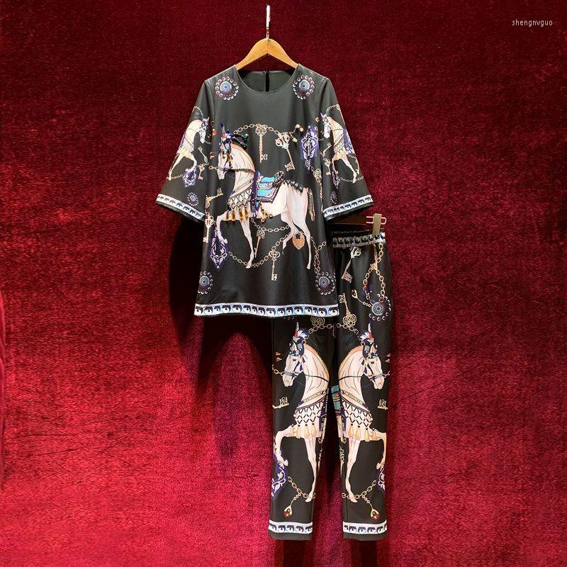 

Women' T Shirts Summer Women T-shirt Top Nail Bead Luxury Casual High Street Fashion Shirt Suit Female Slim Two-piece Set 2023 Mujer, Black