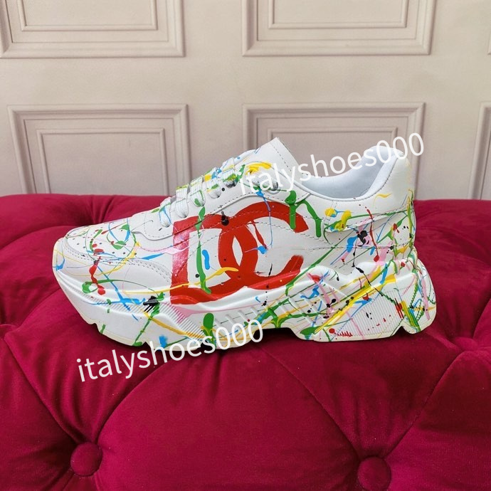 

top new Casual shoes Designer Italy for Women Sneaker Leather Embroidered Stripes white Shoe flat platform Walking Sports Trainers2023, 05