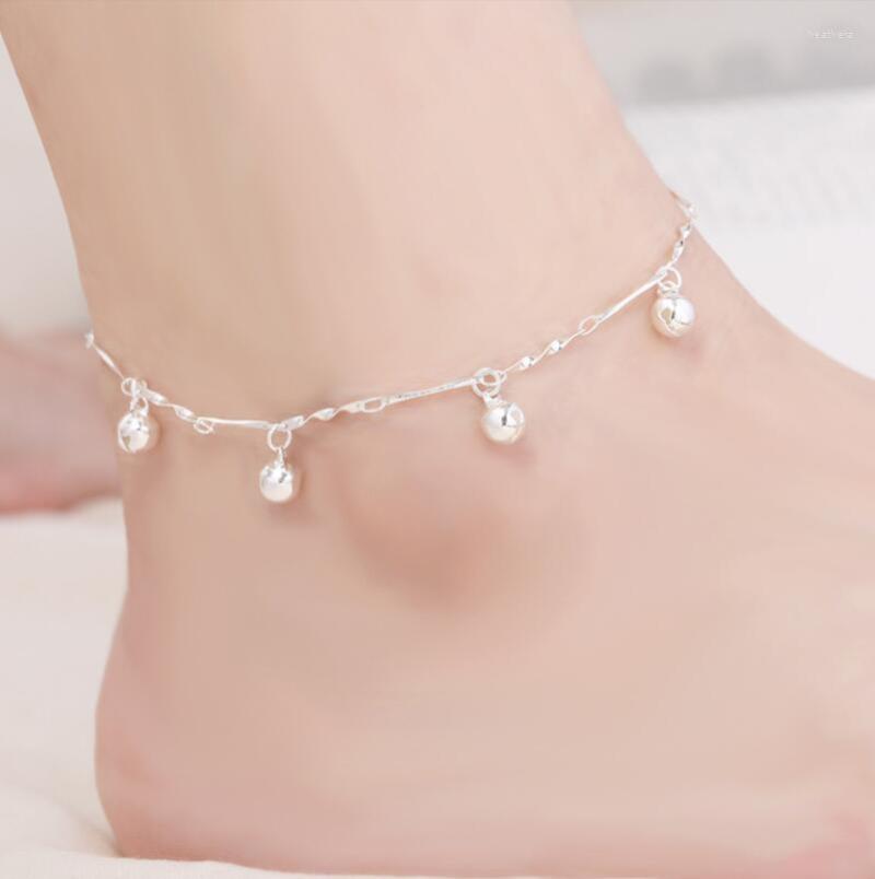 

Anklets Real 925 Sterling Silver Fashion Minimalist Sweet Beads For Women Wedding Birthday Present Jewelry DB1405
