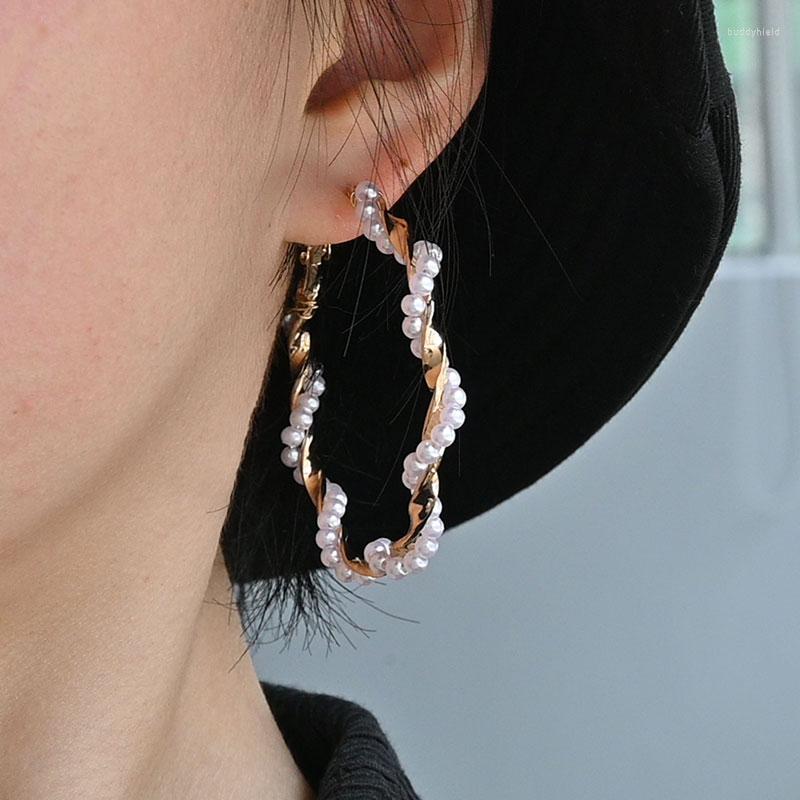 

Dangle Earrings X&P Fashion Pearl Drop Korean For Women 2023 Statement Geometric Big Round Hoop Jewelry