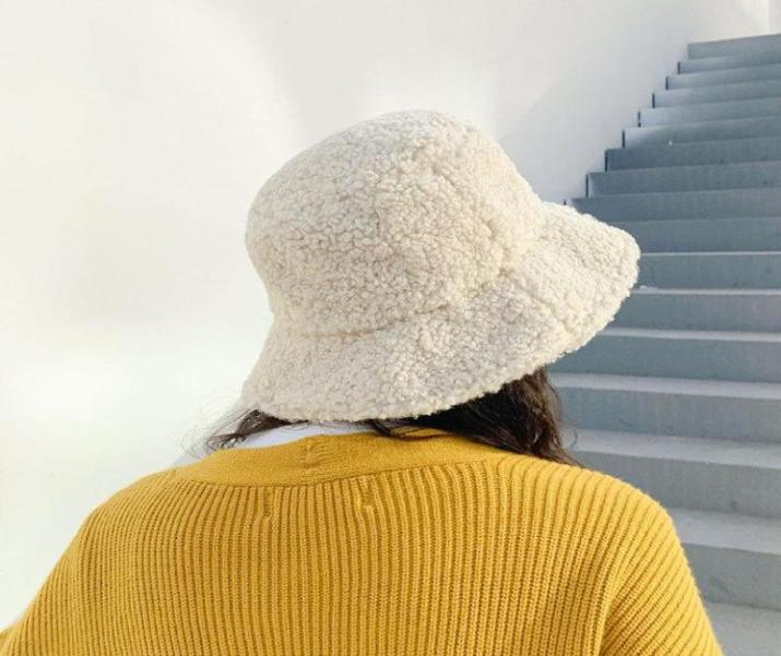 

Bucket Hat Women Winter Hats For Women Cashmere Bucket Hats Korean Fashion Thick Warm Solid Color Ladies Hat Cap7469997, Black