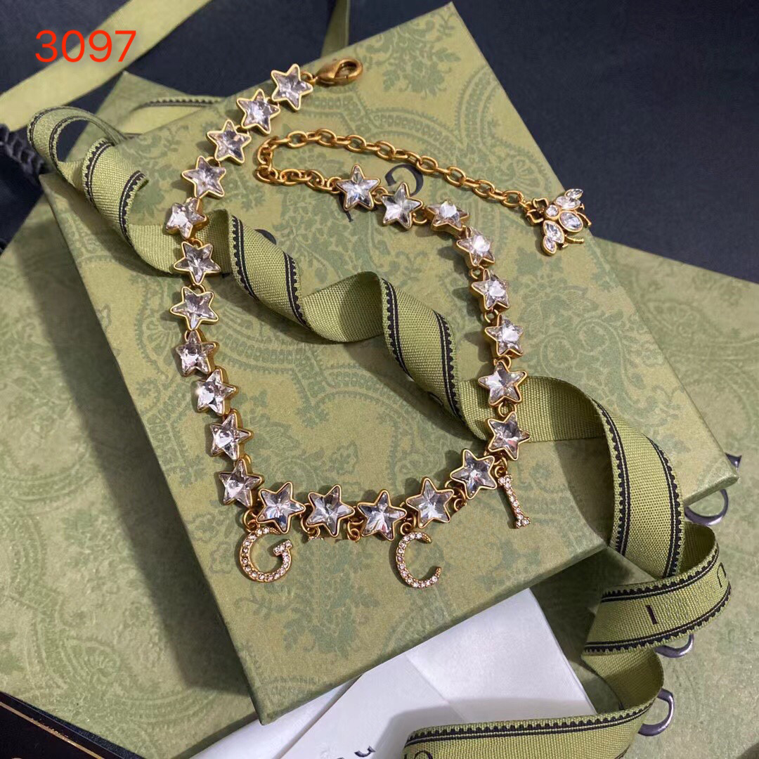 

Luxury Chain Diamond Pendant Necklace New Women's Jewelry Choker 2023 Party Gift Necklace Fashion Long Chain Spring Wedding Stainless Steel Jewelry wholesale