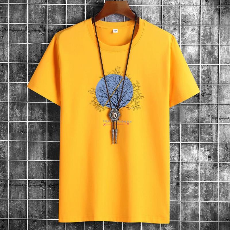 

Men' T Shirts O-neck T-shirt Men Harajuku Cotton Short Sleeve Cool Print Tshirt Casual Loose Shirt Male Tee, A114-1