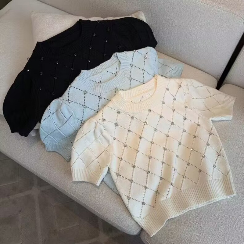 

Women's T-Shirt Spring Summer Women Knitted T-Shirts Short Sleeve Shirts Tops Female Slim Casual Knit Tee Sweater Crop Tops Women's T-Shirts 230508, Blue