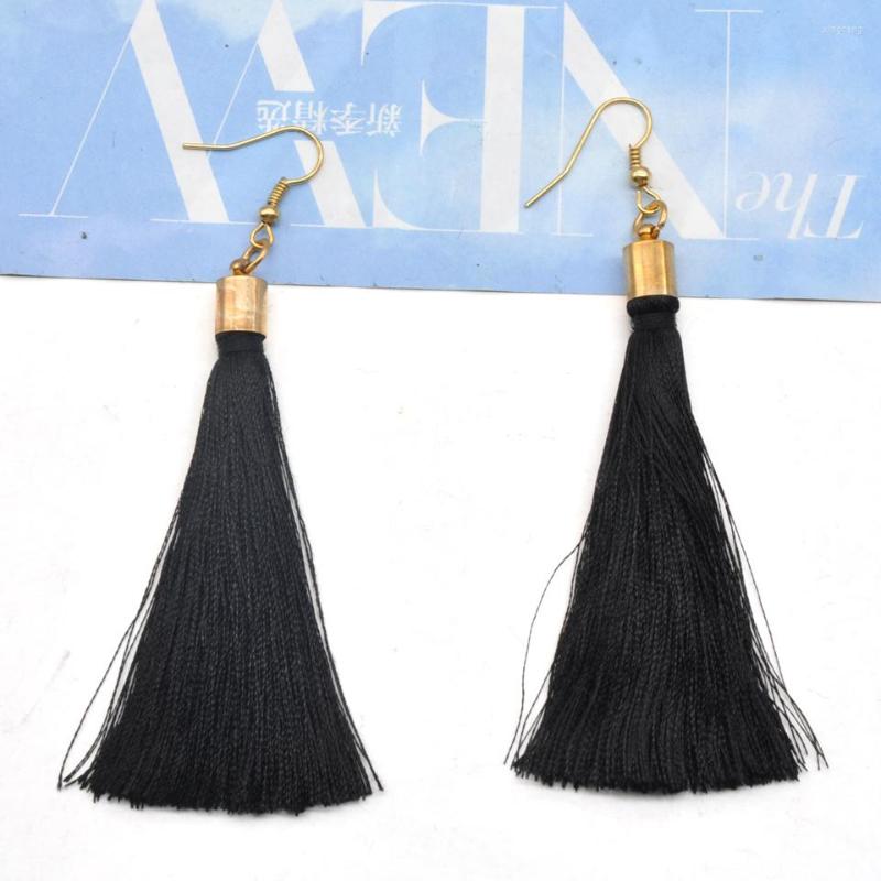 

Dangle Earrings Simple Minimalist Style Black Tassel Hook Fish For Women
