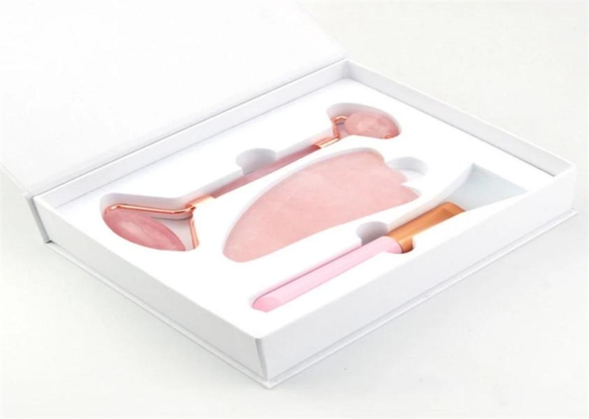 

Noiseless Rose Quartz Roller Slimming Face Massager Lifting Natural Jade Stone Skin Tool Gift Box 2111183742378