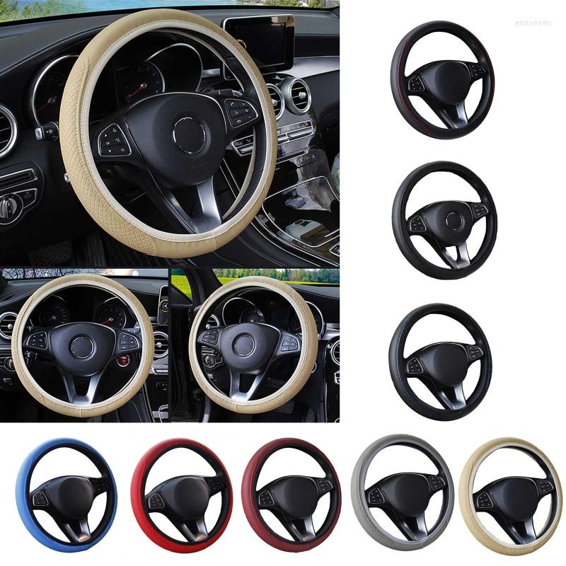 

Steering Wheel Covers Leather Trim Anti-scratch Better Grip Universal Fits All Seasons 2023