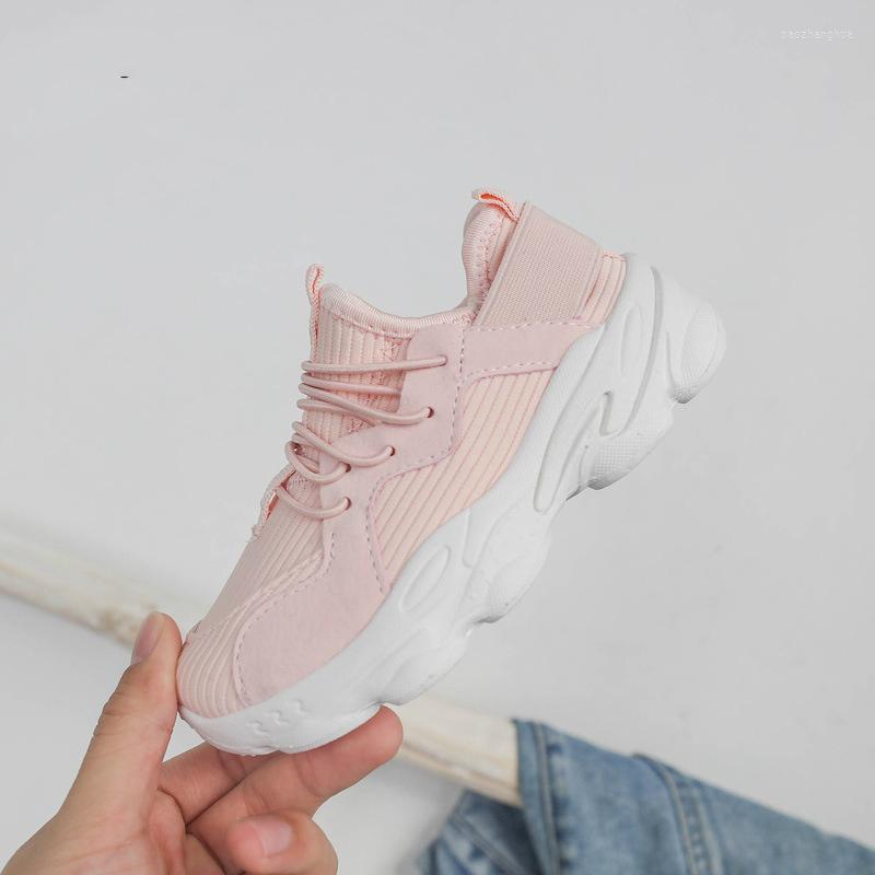 

Athletic Shoes KushyShoo Spring Korean Simple Casual Chidlren 2023 Solid Breathable Boys White Girls Sports Kids Sneakers, Pink
