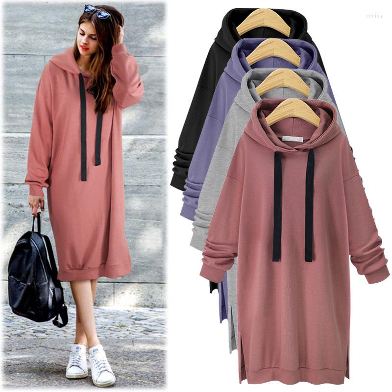 

Casual Dresses Korean Style Women Loose Dress With Hat Winter Female Hooded Vestido Clothing Robes OLV6010, Black