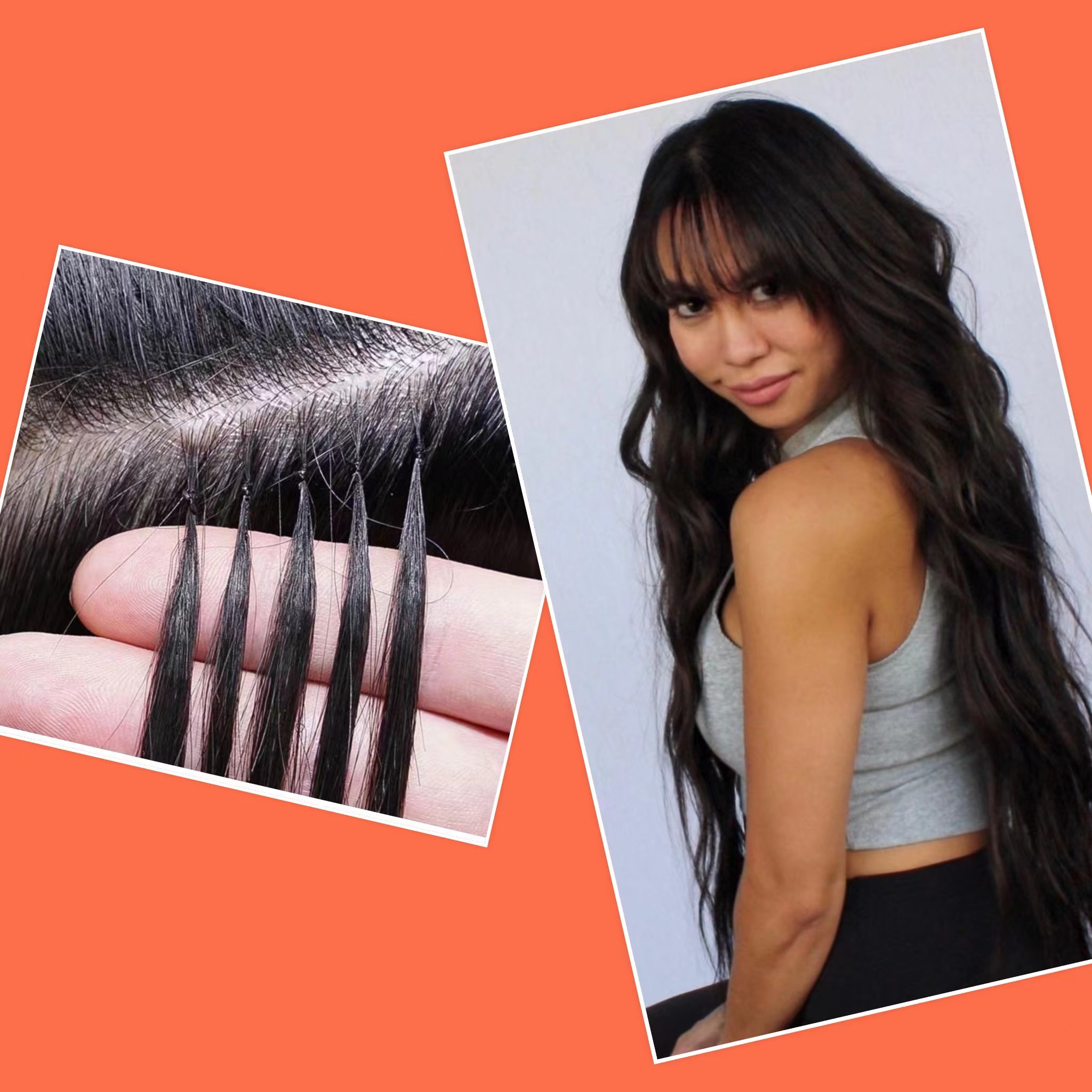 

Wholesale 100% Chinese Human Feather Line Hair Extensions, Dark color