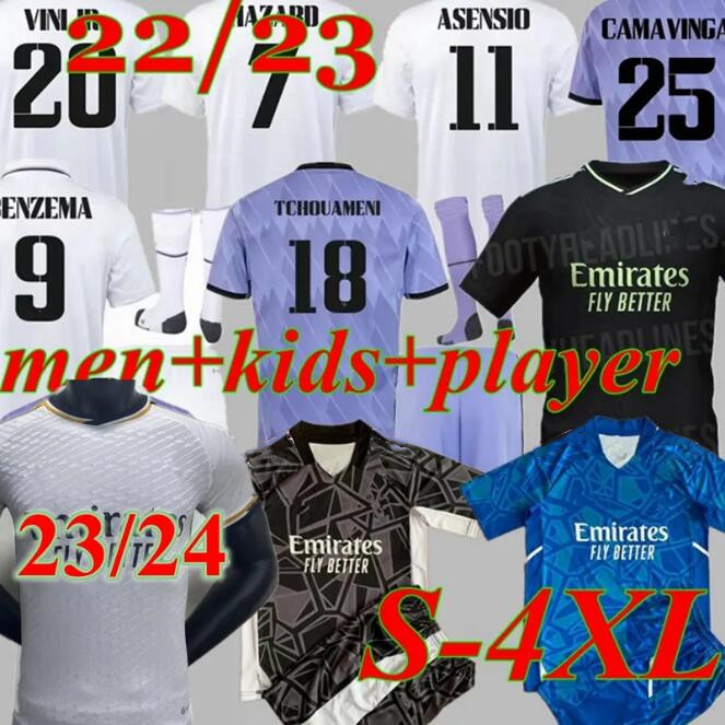 

BENZEMA soccer jerseys 22 23 24 football shirt VINI JR VALVERDE Club World Cup Real Madrids CAMAVINGA MODRIC Champions 2022 2023 2024 camiseta men kids kit set shirts, Yellow