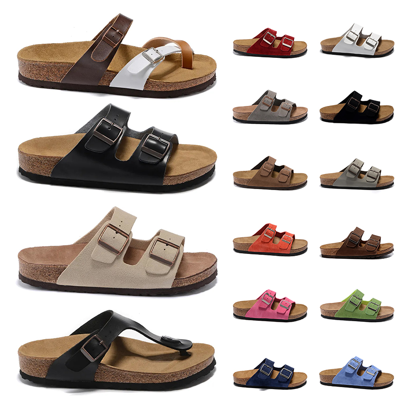 

2023 New designer slippers sandals faux suede double buckle cork summer beach shoes holiday men slipper slides, It22