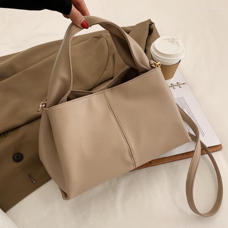 

Evening Bags Women's Fashion Shoulder Large Designer Totes Bag Luxury Crossbody PU Leather Handbag 2023 Solid Bucket Female, Khaki