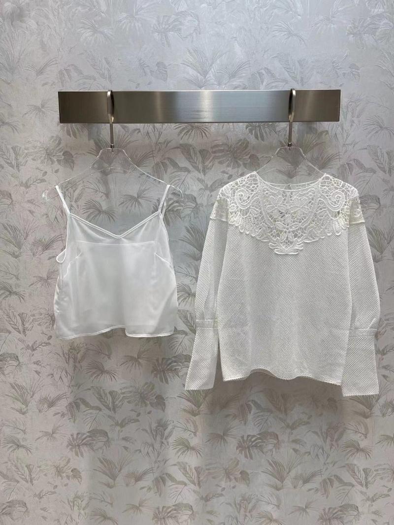 

Women' Blouses Fyion Fashion Luxury Blouse 2023 Summer Spring Design Women Runway Embroidery High Quality Hollow Out, Black