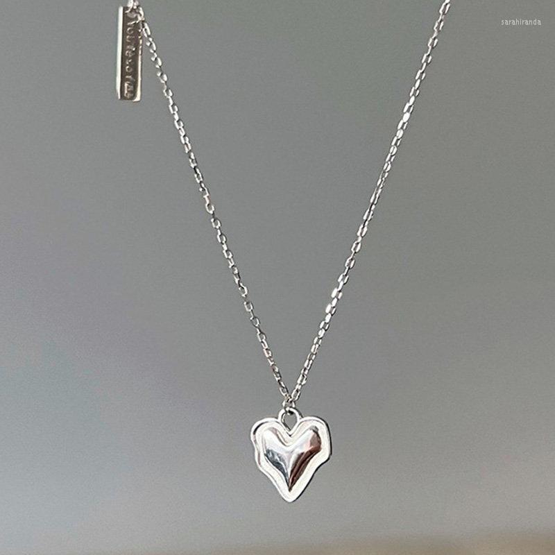 

Chains 2023 Trendy S925 Sterling Silver 18 Inches Irregular Heart Necklace For Women Fashion Charm Wedding Party Gift Jewelry