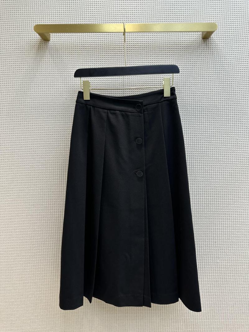 

Skirts Pleated Half Skirt Low-key Texture High Waist Micro A Version Over The Knee Length, Black