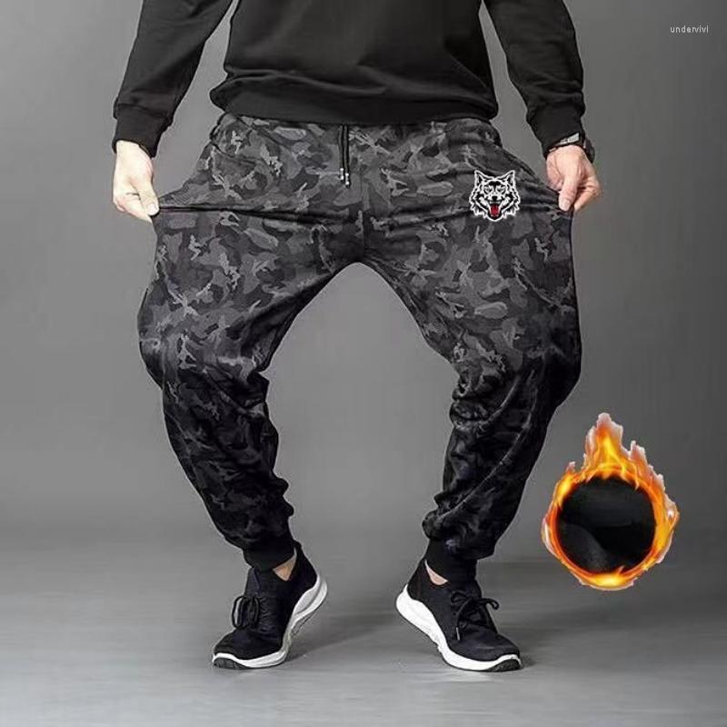 

Men's Pants Autumn Winter Sweatpants Men's Fleece Sports Casual All-match Harem Loose Gray Camouflage Trousers, 06china