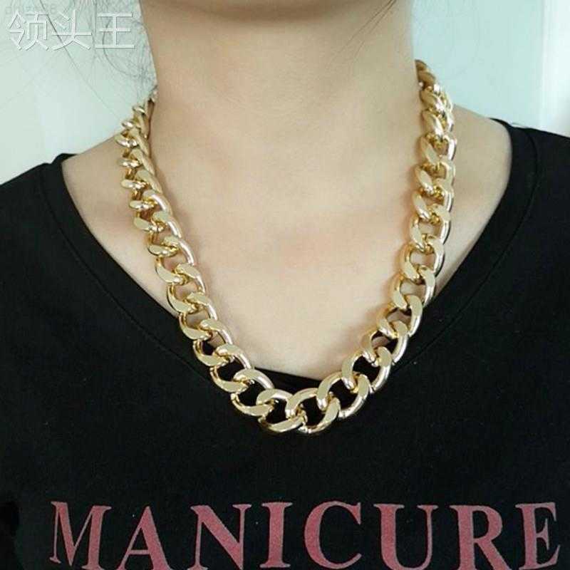 

European and American Fashion New Thick Chain Simple and Versatile Jewelry Necklace Female Clavicle Chain Manufacturer Direct Sales Leader