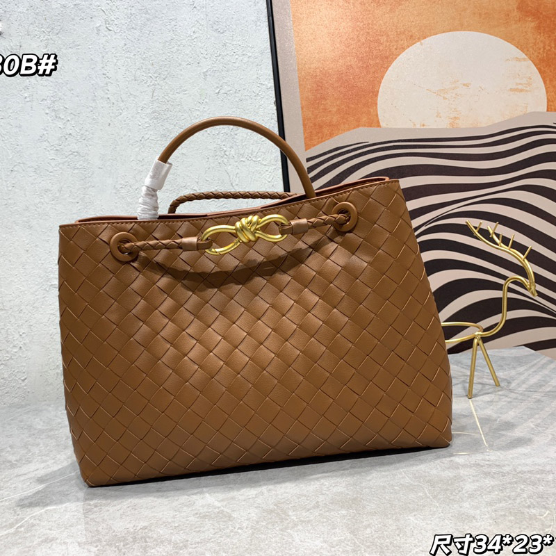 

Andiamo Tote Bag Intrecciato Shoulder Bags Large Capacity Knitting Leather Designer Handbags Shopping Women Crochet Handbag Purse Crossbody Cowhide Hobo Pouch