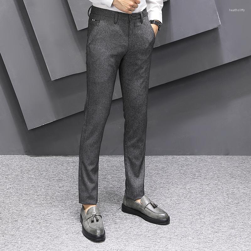 

Men's Pants 2023 Spring Men's High Quality Slim Casual Fashion Business Office Formal Wear Classic Gray Straight