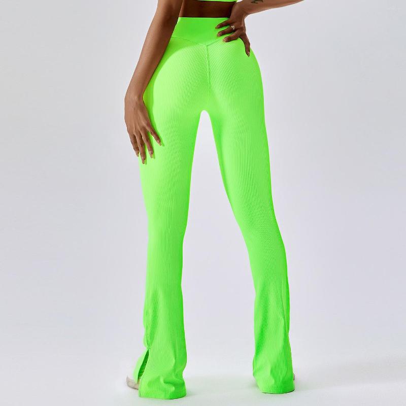 

Active Pants CUTIES Ribbed High Waist Flare Leggings Women Neon Bell Bottom Sports Seamless Gym Fitness Trainning Tight 2023 Sweatpants, Khaki