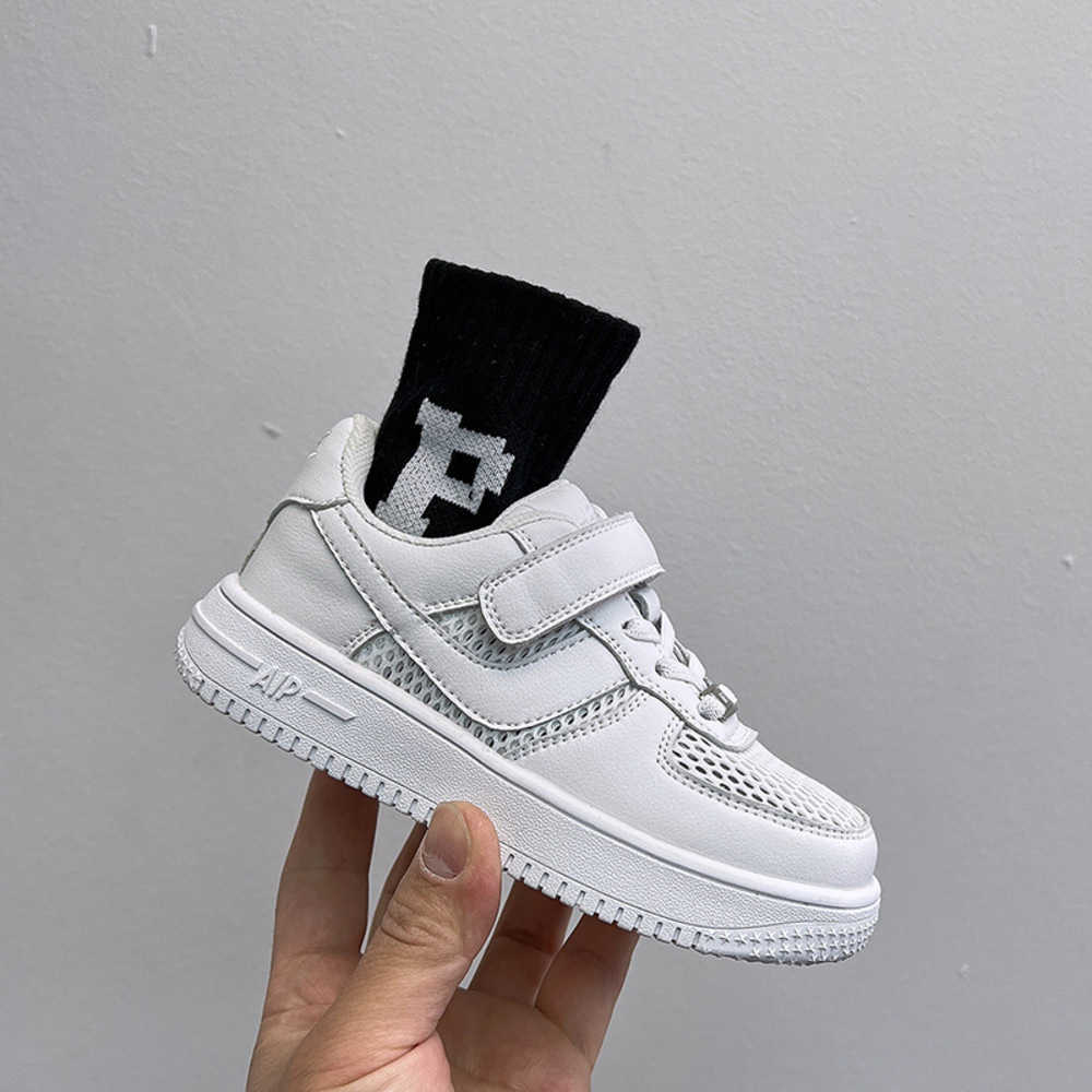 

Children's Tennis Shoes 2023 New Girls' Little White Summer Breathable Korean Single Mesh Board Boys' Versatile Running, White single network