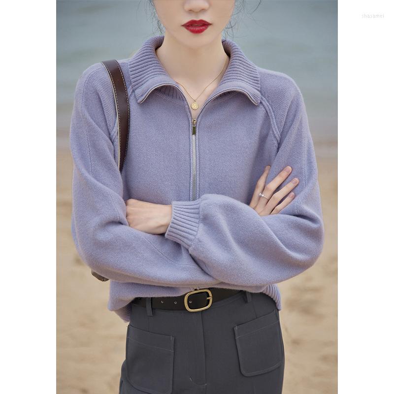 

Women' Knits Spring Cardigan Sweaters Women Short French Style Vintage Basic Classic Loose Zipper Solid Fashion Chic Female Knitting Tops