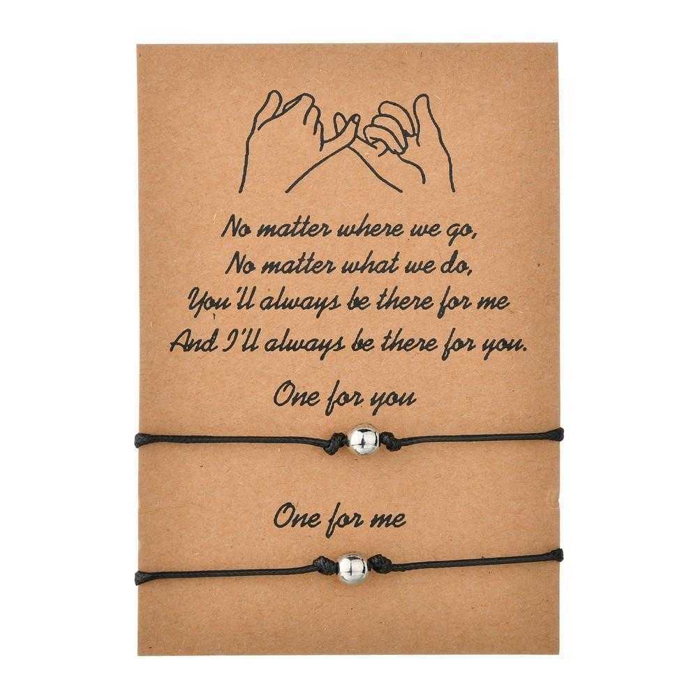 

Simple Retro Round Beads Wax Bracelets Line Woven Couple Card Bracelet Wrist String