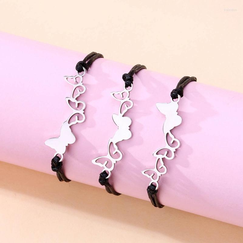 

Charm Bracelets Style Sister Friend Matching For Friendship Butterfly Long Distance Braided Bracelet Gift Girls