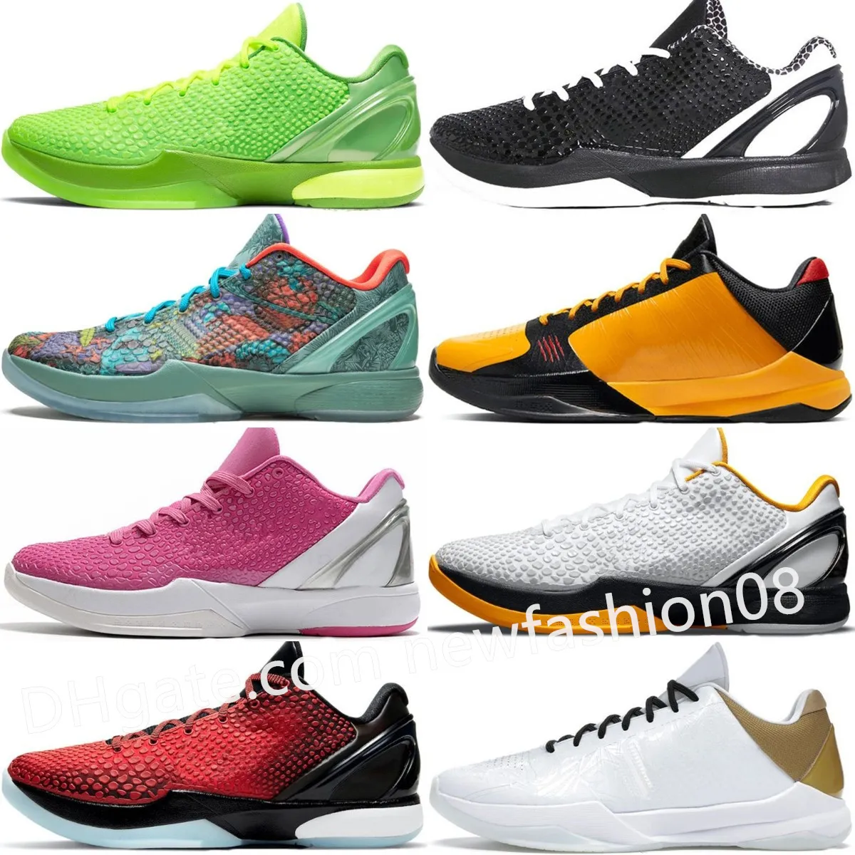 

New Mamba 6 Protro Grinch Basketball Shoes Men Mambacita Bruce Lee Big Stage Chaos 5 Rings Metallic Gold Mambacita Sweet 16 Mens Trainers Sp, M019