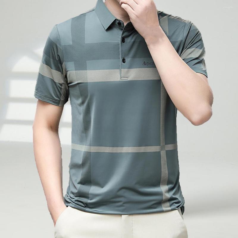 

Men's Casual Shirts Stylish Men Shirt Lightweight Regular-Fit Non-Fading Short Sleeve Business Striped Top All Match, Black
