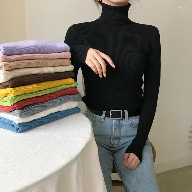 

Women's Sweaters Autumn Winter Turtleneck Sweater Slim Primer Shirt Top Female Jumper Long Sleeve Woman Pullover Color, Gray