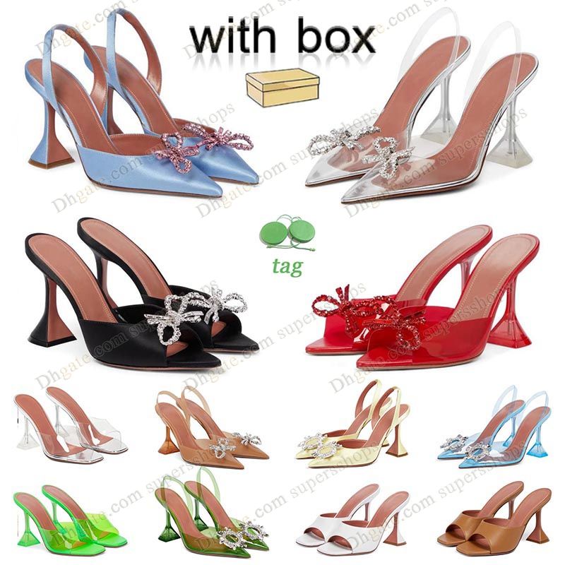 

womens Sandals Designer Amina muaddi heels PVC Wine Cup high heels shoes Begum bow Crystal-Embellished buckle pointed toesl sunflower dhgate sandal summer, 3 (3)