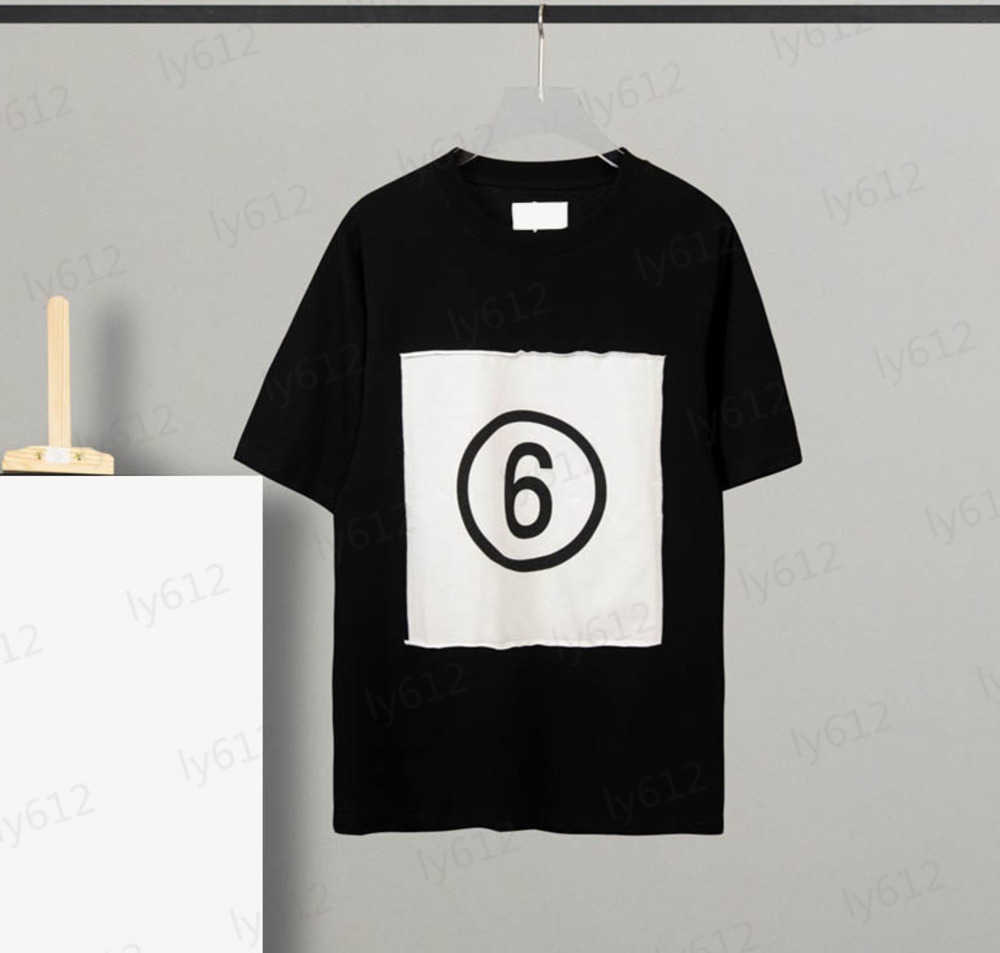 

Mens Black Designer T Shirts Summer Spring Classic Loose Fashion Number Sticker Pattern Printing Design Cotton Short Sleeve Pullover Male Clothes 0206