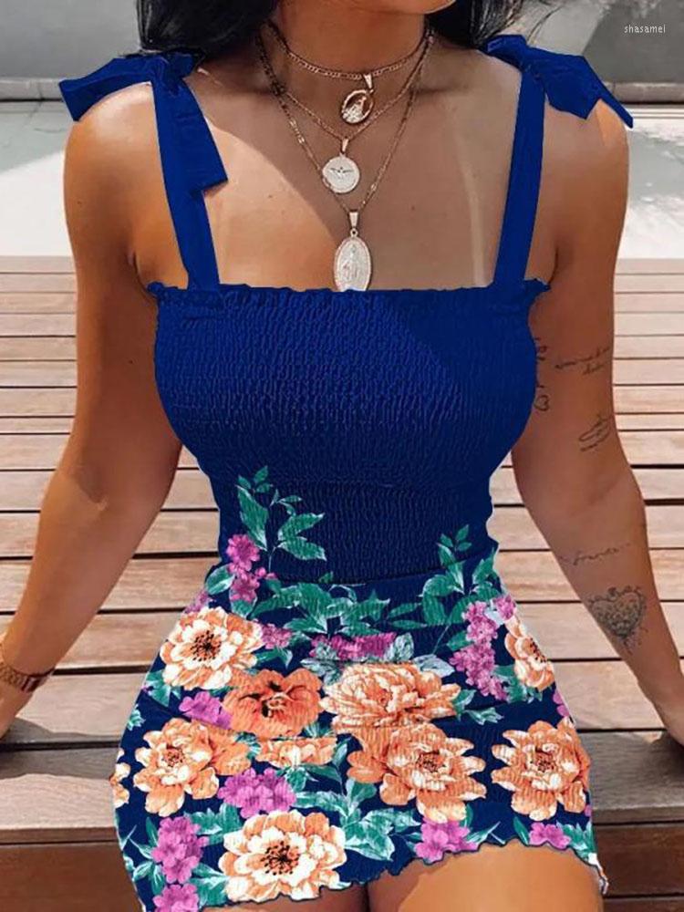 

Casual Dresses Sexy Women's Bodycon Dress 2023 Summer Fashion White Sling Strapless Folds Mini Slim Pencil Print Tank For Women, Blue