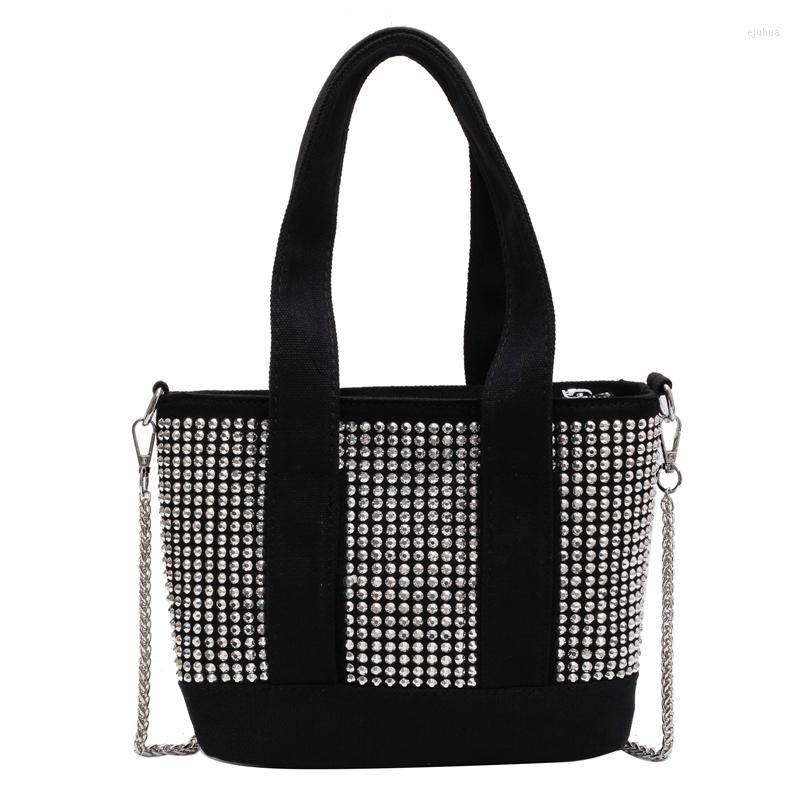 

Evening Bags Diamond Chain Shoulder Bag Women's Fashion Casual Handbag Ladys Luxury Designer Fabric Messenger, Black
