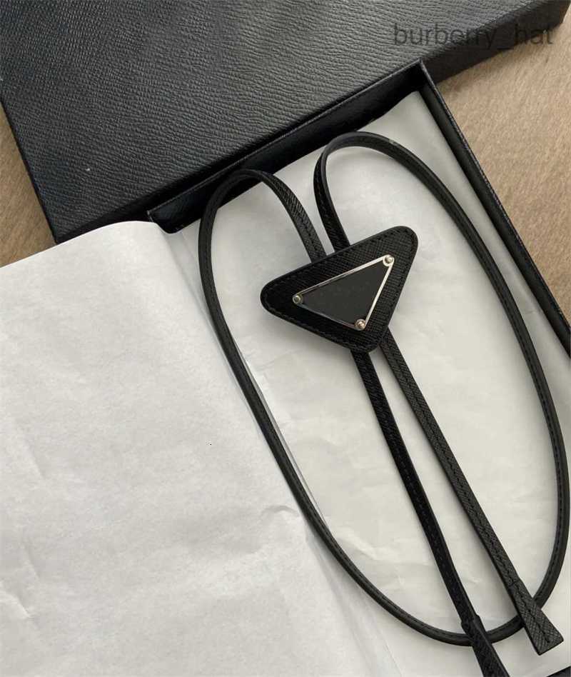 

Fashion Designer Ties Girls With Triangle Pattern Letter Neckwear Leather Tie