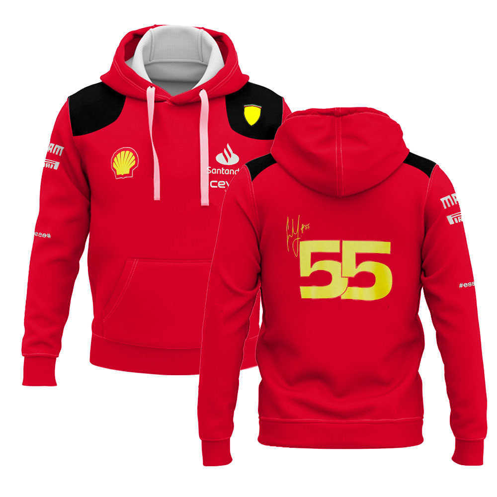

2023 Fashion F1 Men's Hoodie Jackets Sweatshirt Formula One Team Scuderia Charles Leclerc Zipper Racing Teams Women Coat Spring Sweatpants