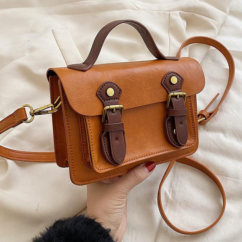 

Evening Bags Vintage Brown Crossbody For Women Shoulder Bag Small Flap Satchels Girls High Quality Designer Messenger Lsac, Black