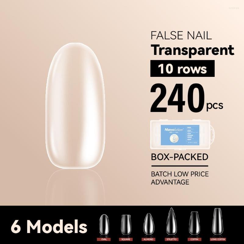 

False Nails Navolution 240pcs Transparent Fake Nail Acrylic Tips Press On Coffin Traceless And Ultrathin Accessories Tool, 63-01