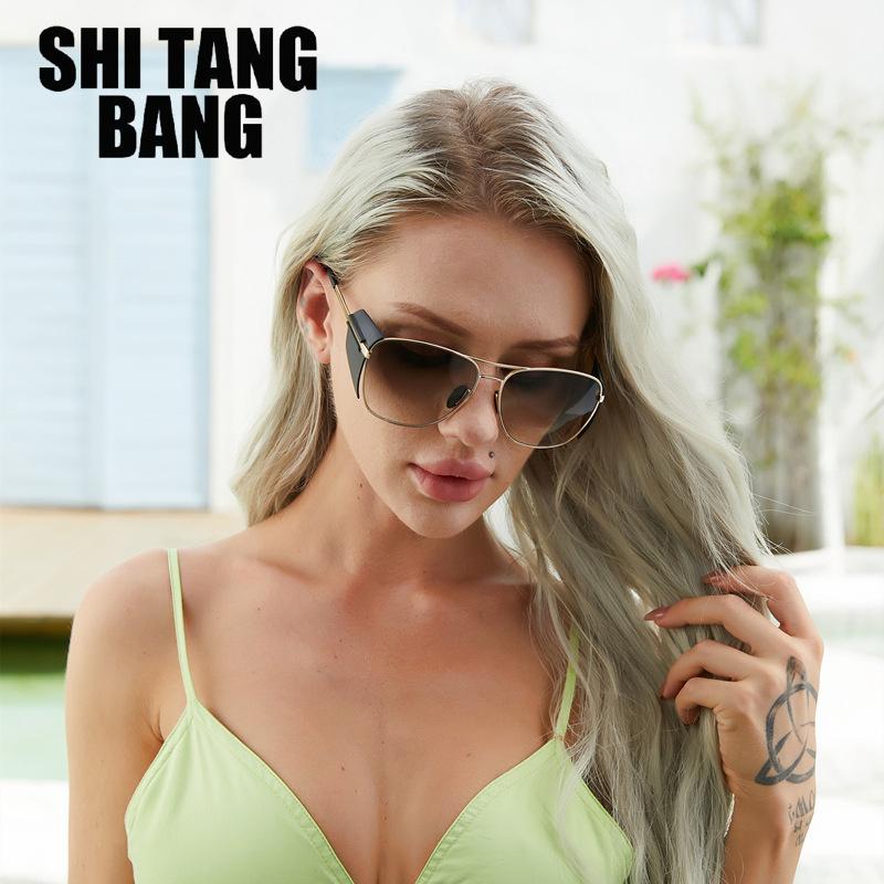 

Sunglasses Unique Square Women Men Double Brdge Retro Steampunk Edging Sun Glasses Male UV400 Female Shades 2023