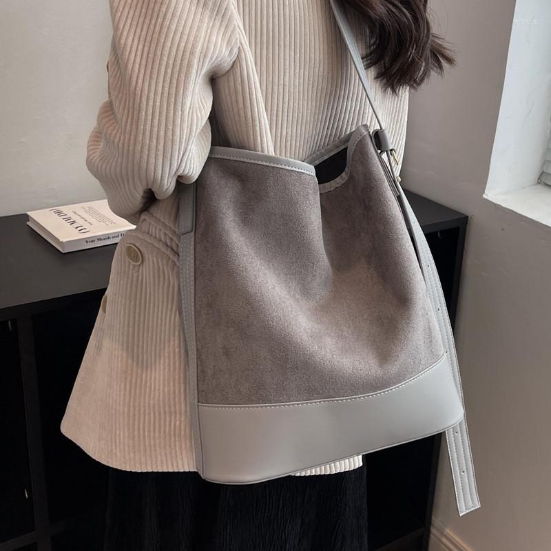 

Evening Bags Vintage Matte PU Leather Women Bucket Shoulder Bag Designer Female Crossbody Ladies Handbag Satchel Bolsos Coffee Bao, Black