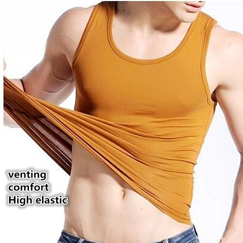 

Men's Tank Tops modal Big Size Summer men clothing Tank Tops L-6XL Singlets Sleeveless fitness men vest Bodybuilding Breathable t shirt 230508, Black